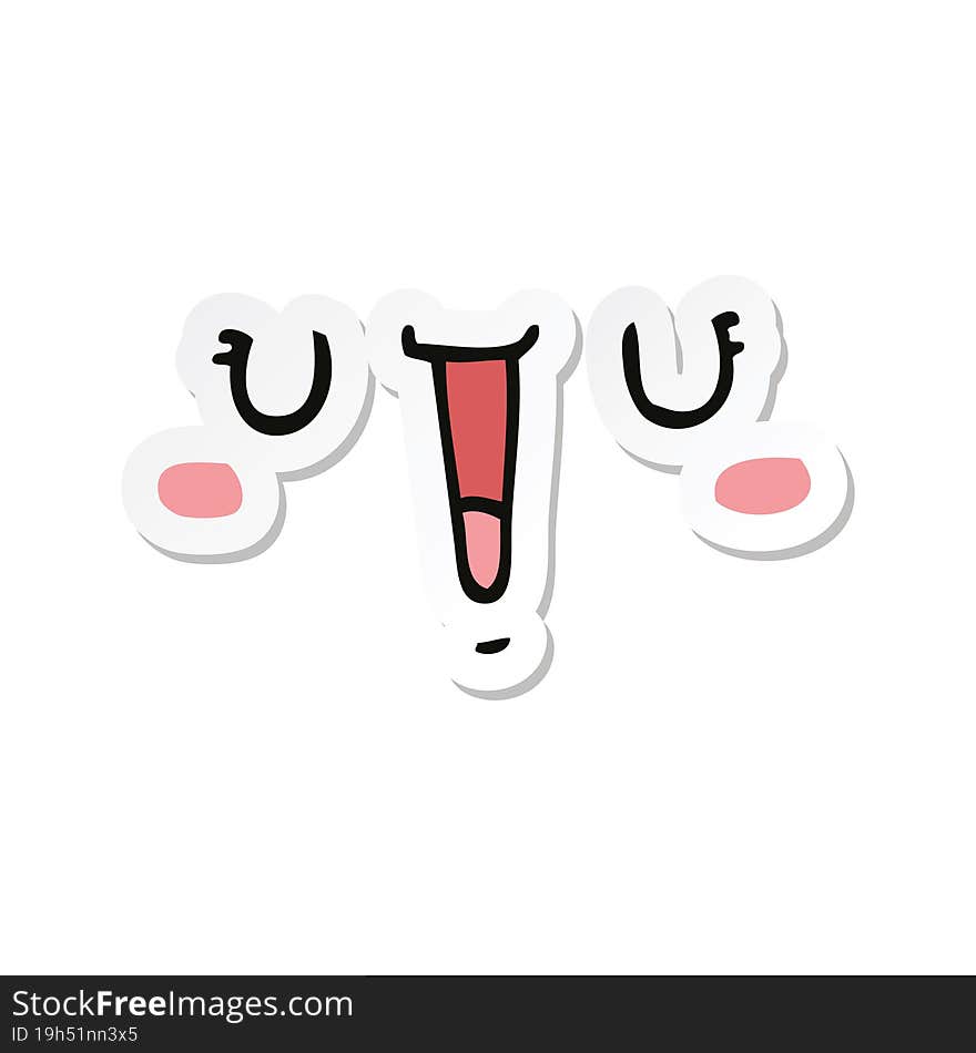 sticker of a happy cartoon face