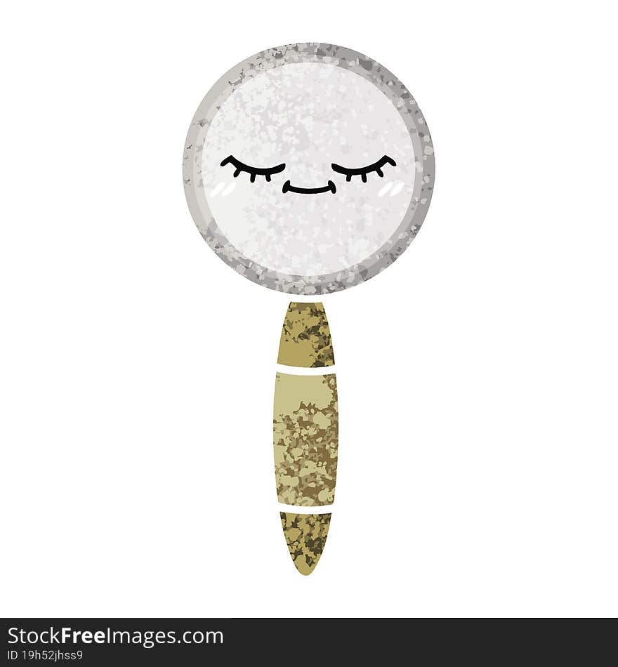 retro illustration style cartoon of a magnifying glass