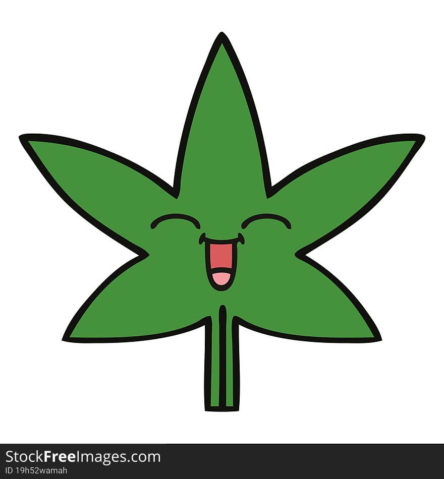 Cute Cartoon Marijuana Leaf