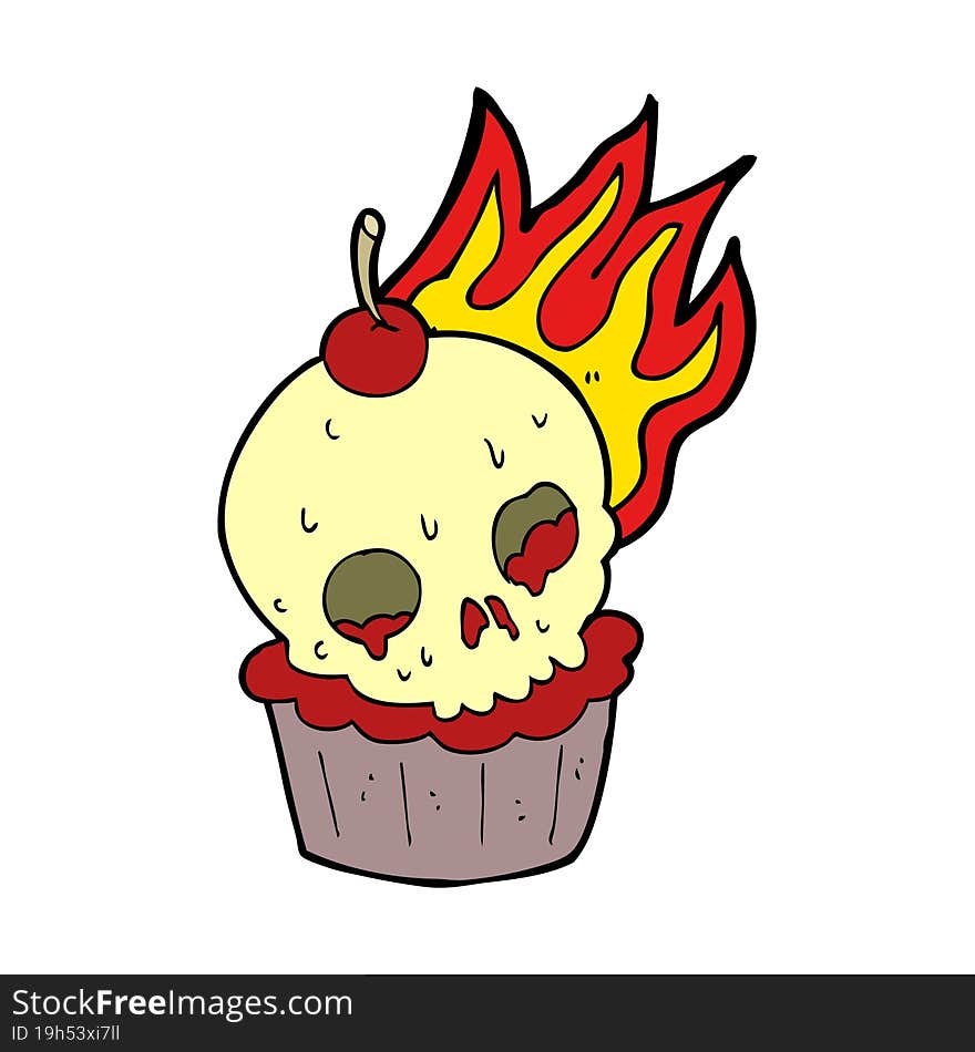 cartoon halloween cup cake