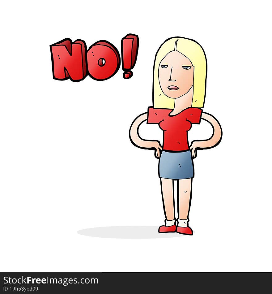 cartoon woman saying no