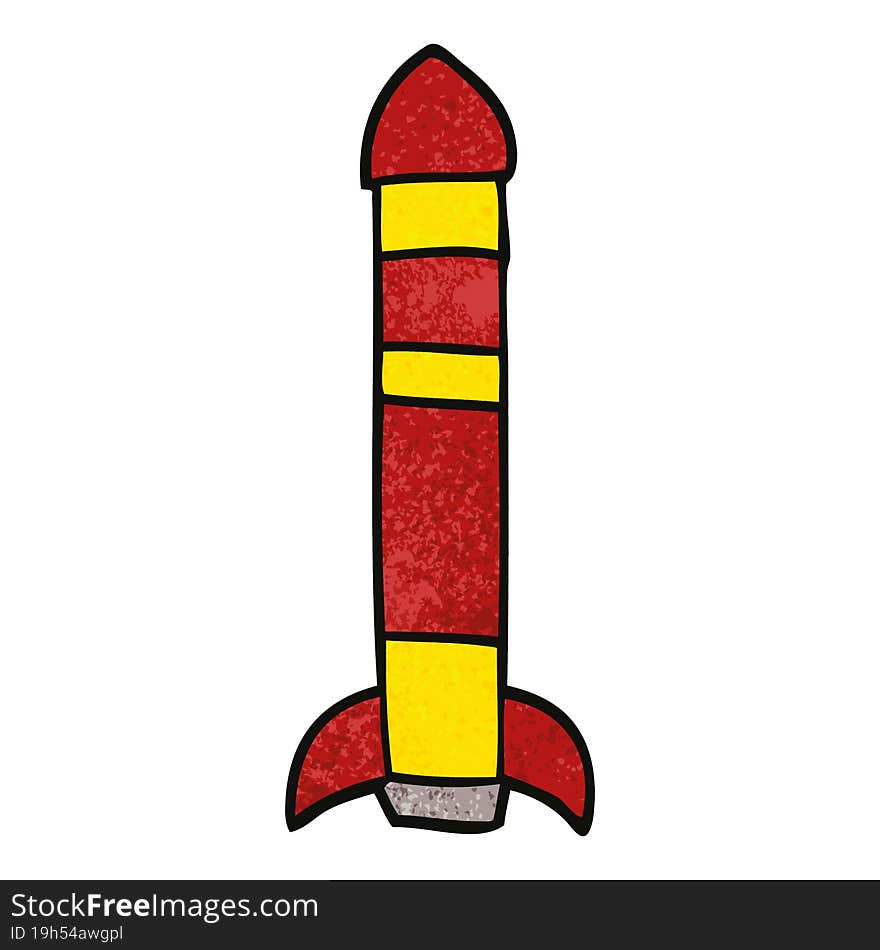 cartoon doodle tall rocket