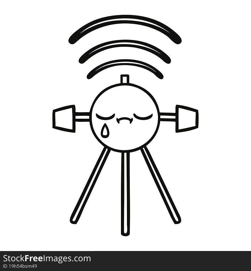 Line Drawing Cartoon Satellite