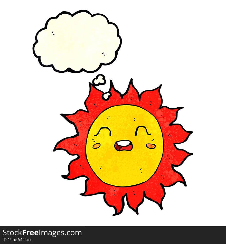 Cartoon Sun With Thought Bubble