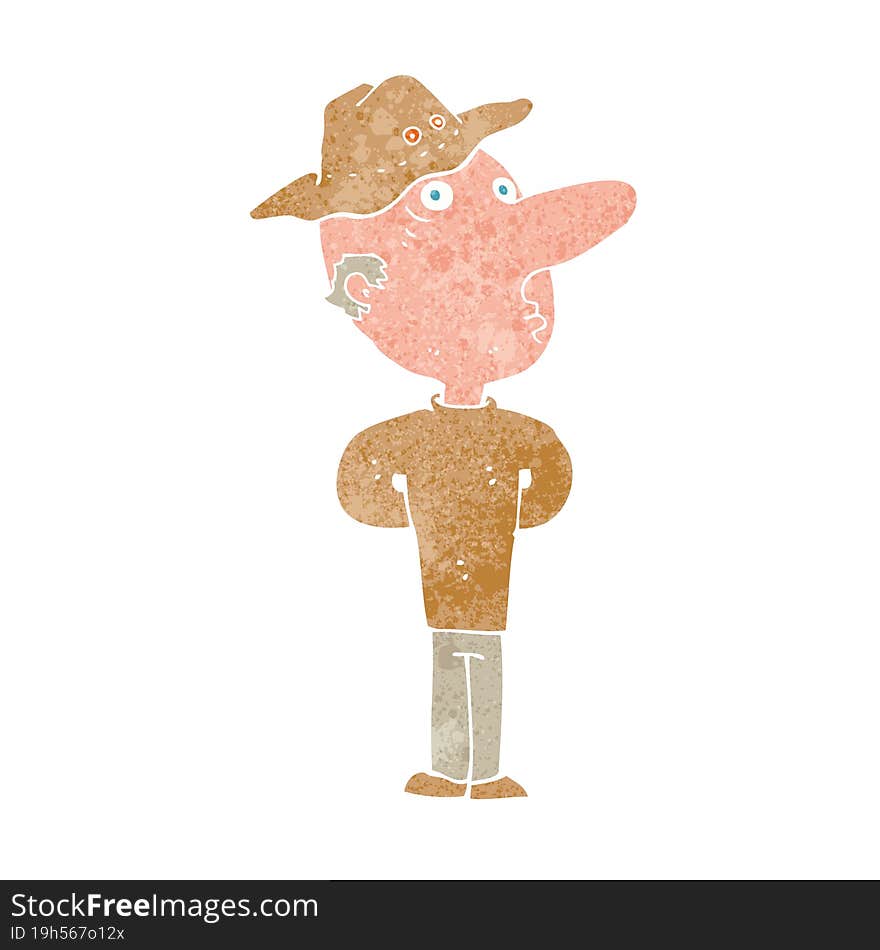 cartoon man wearing hat. cartoon man wearing hat