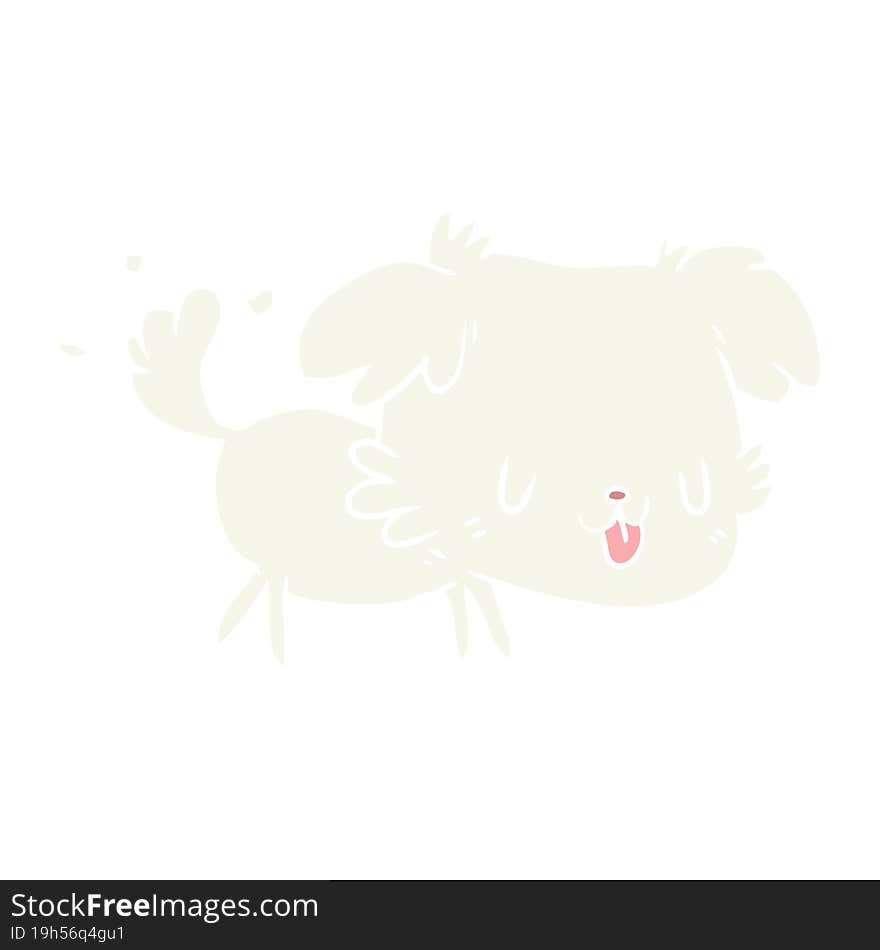 cute flat color style cartoon dog wagging tail