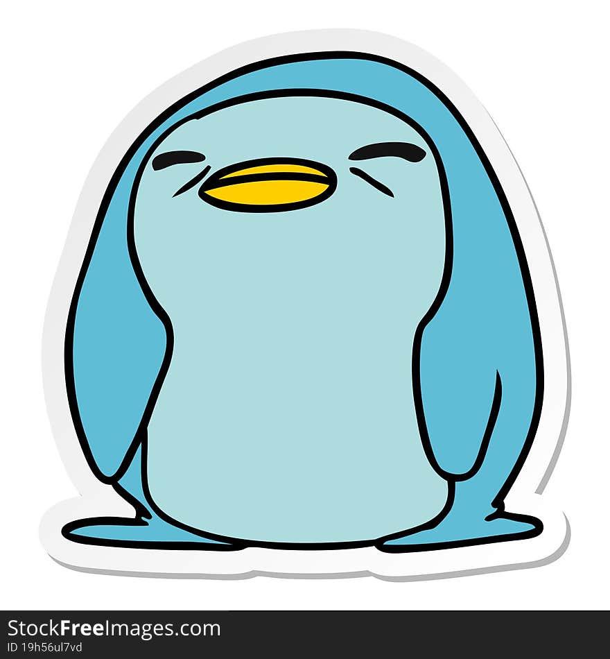 Sticker Cartoon Kawaii Of A Cute Penguin