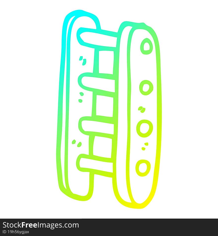 cold gradient line drawing cartoon tall ladder