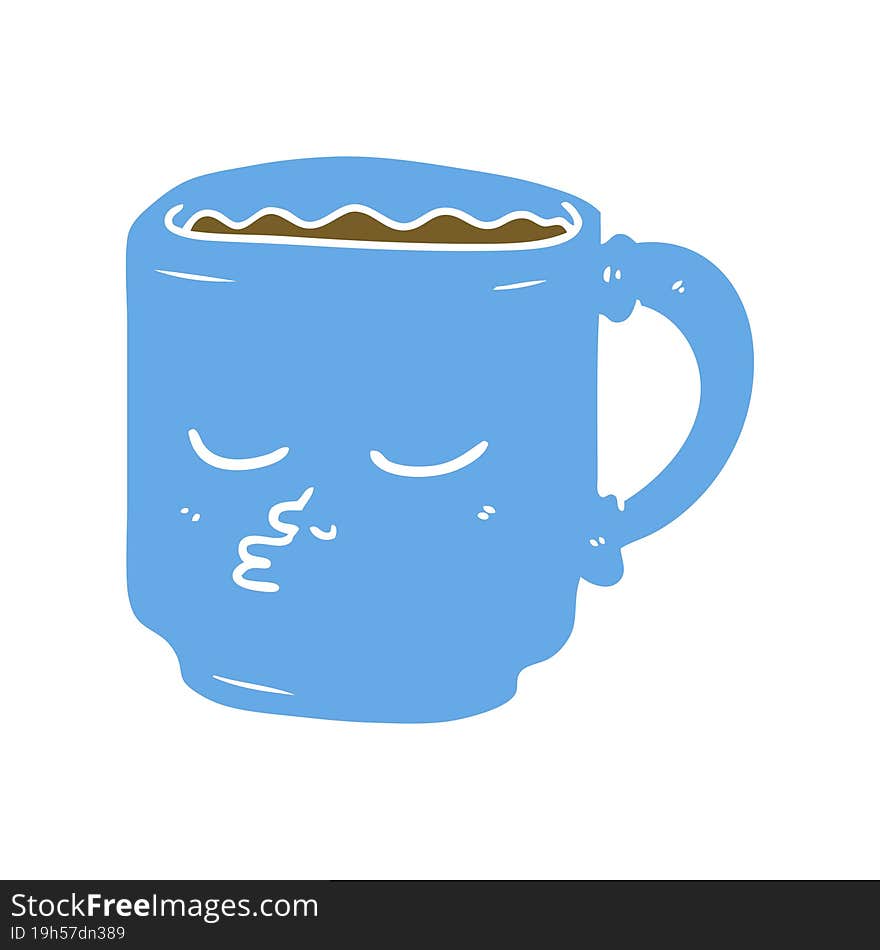 flat color style cartoon coffee mug