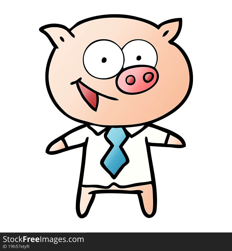 cheerful pig in office clothes. cheerful pig in office clothes