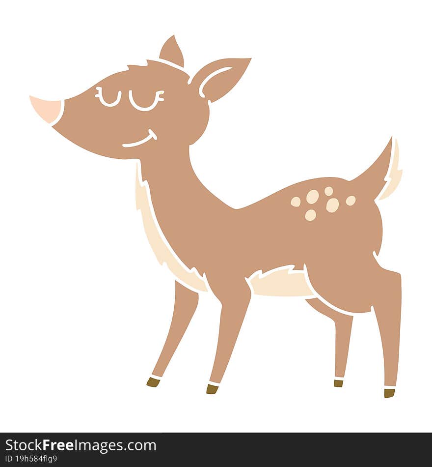 Flat Color Style Cartoon Deer