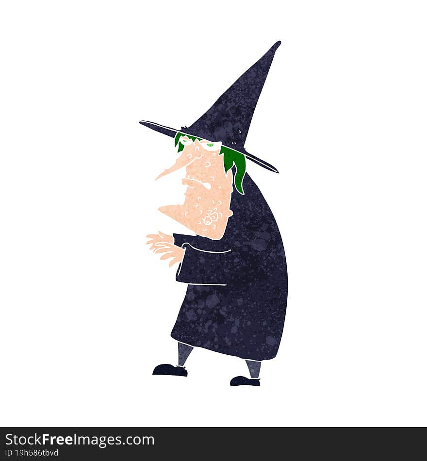 cartoon ugly old witch