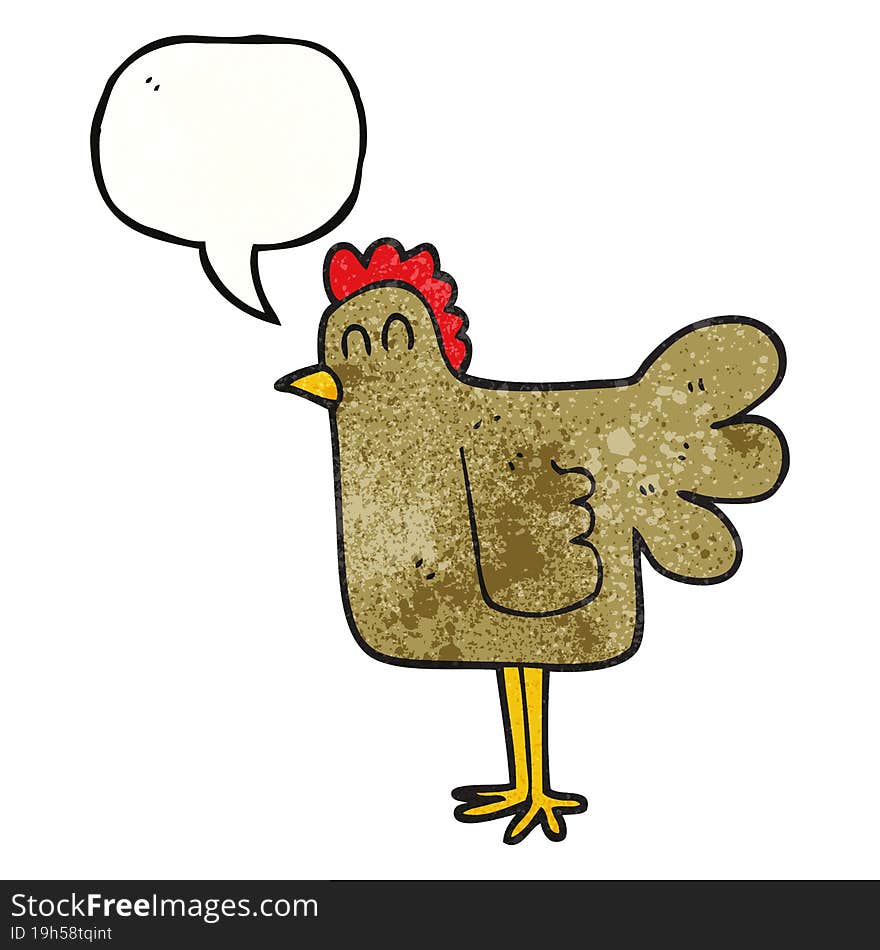 Speech Bubble Textured Cartoon Chicken