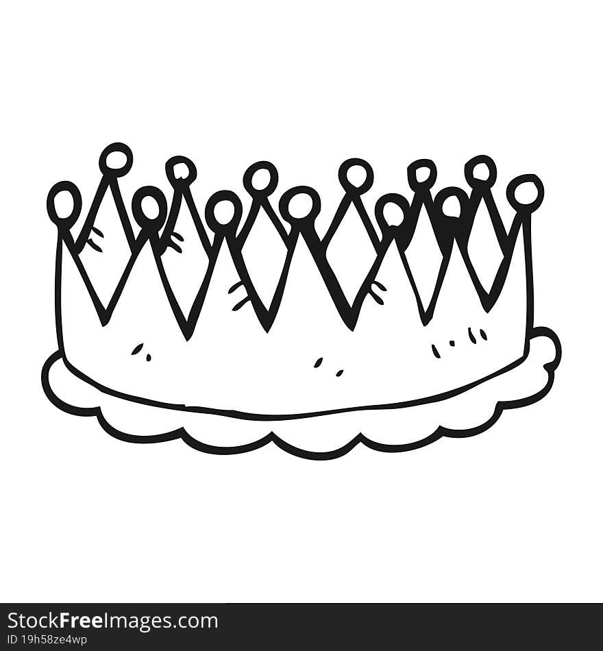 black and white cartoon crown