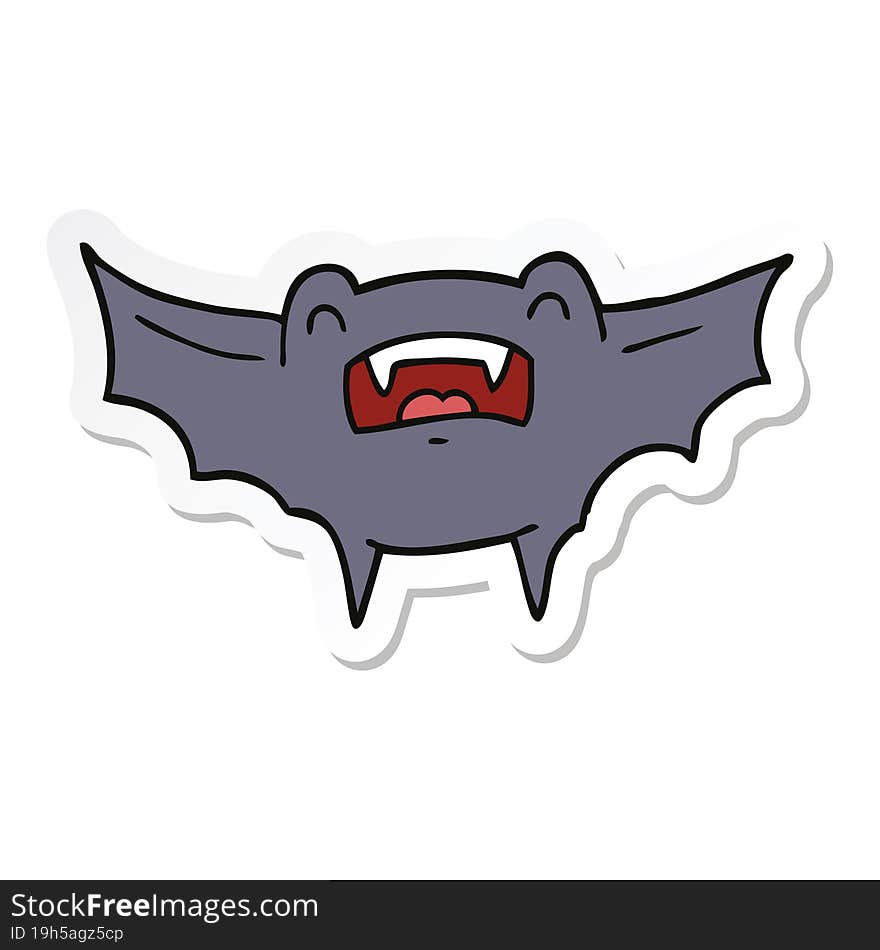 sticker of a cartoon vampire bat