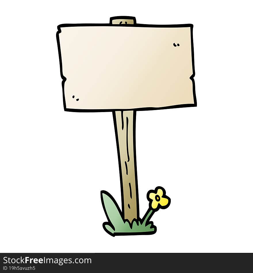 cartoon doodle sign post