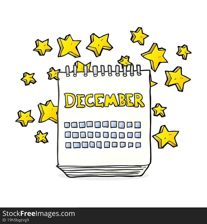 cartoon calendar showing month of December