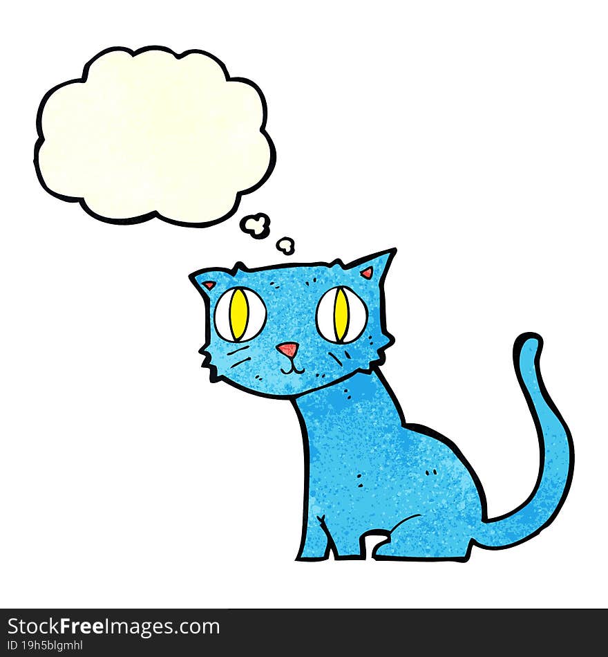 Cartoon Cat With Thought Bubble