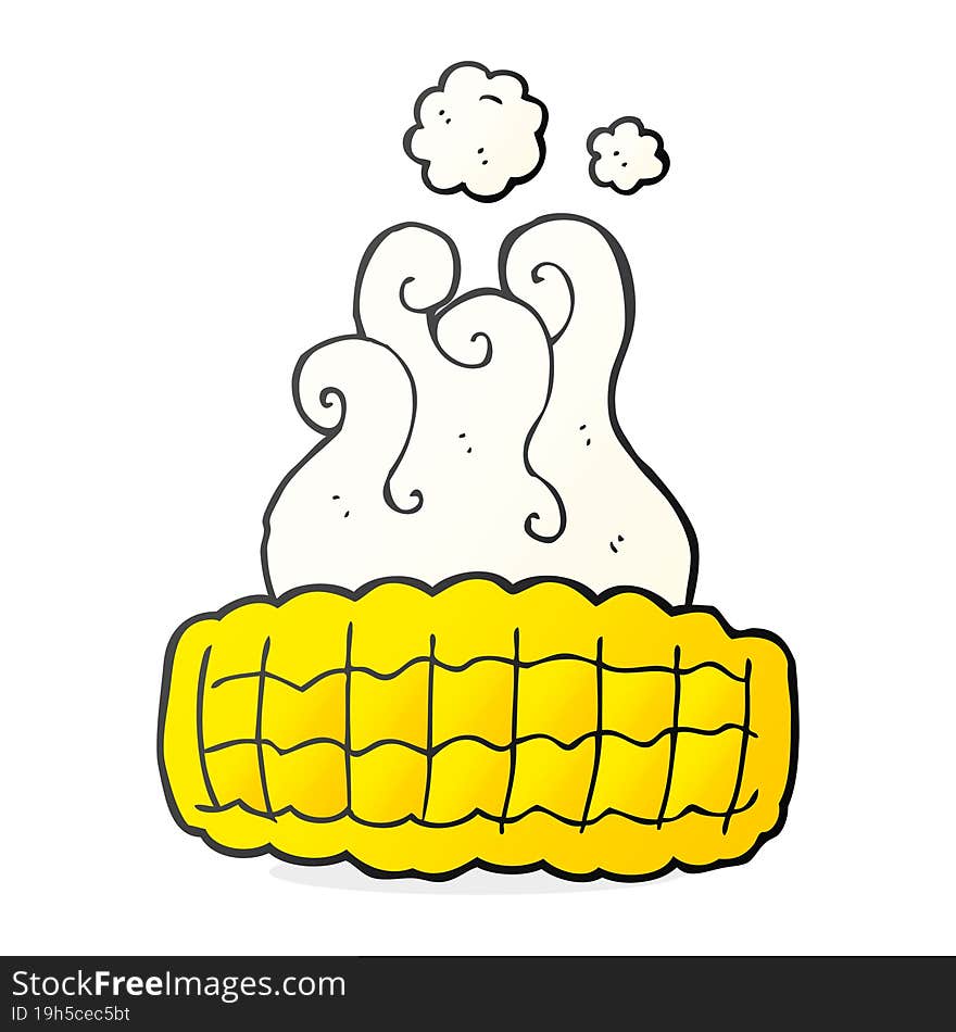 freehand drawn cartoon corn cob