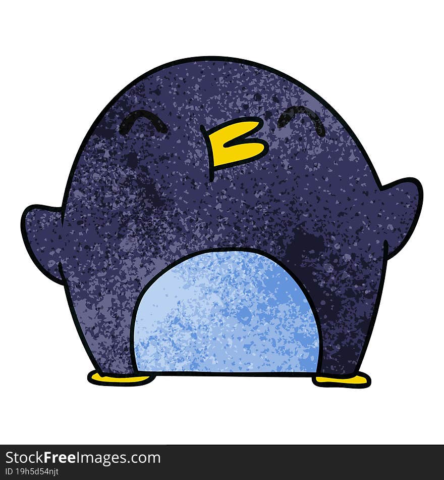 textured cartoon cute kawaii happy penguin