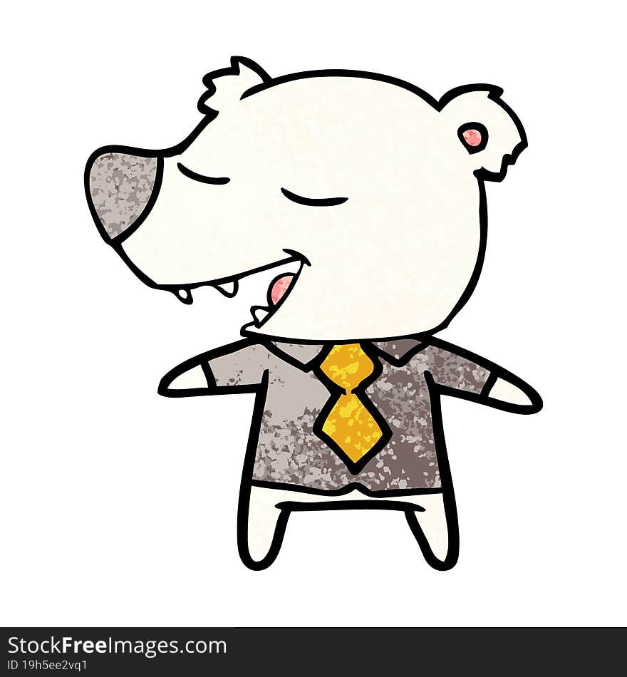 polar bear in shirt and tie cartoon. polar bear in shirt and tie cartoon