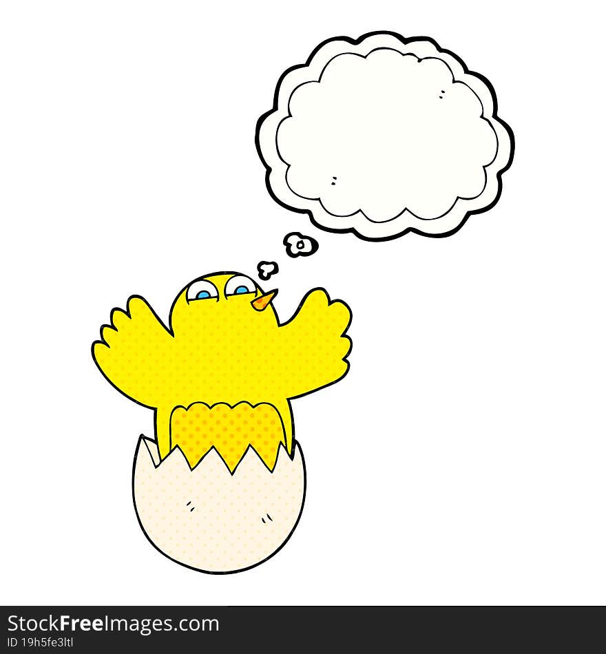 thought bubble cartoon hatching egg