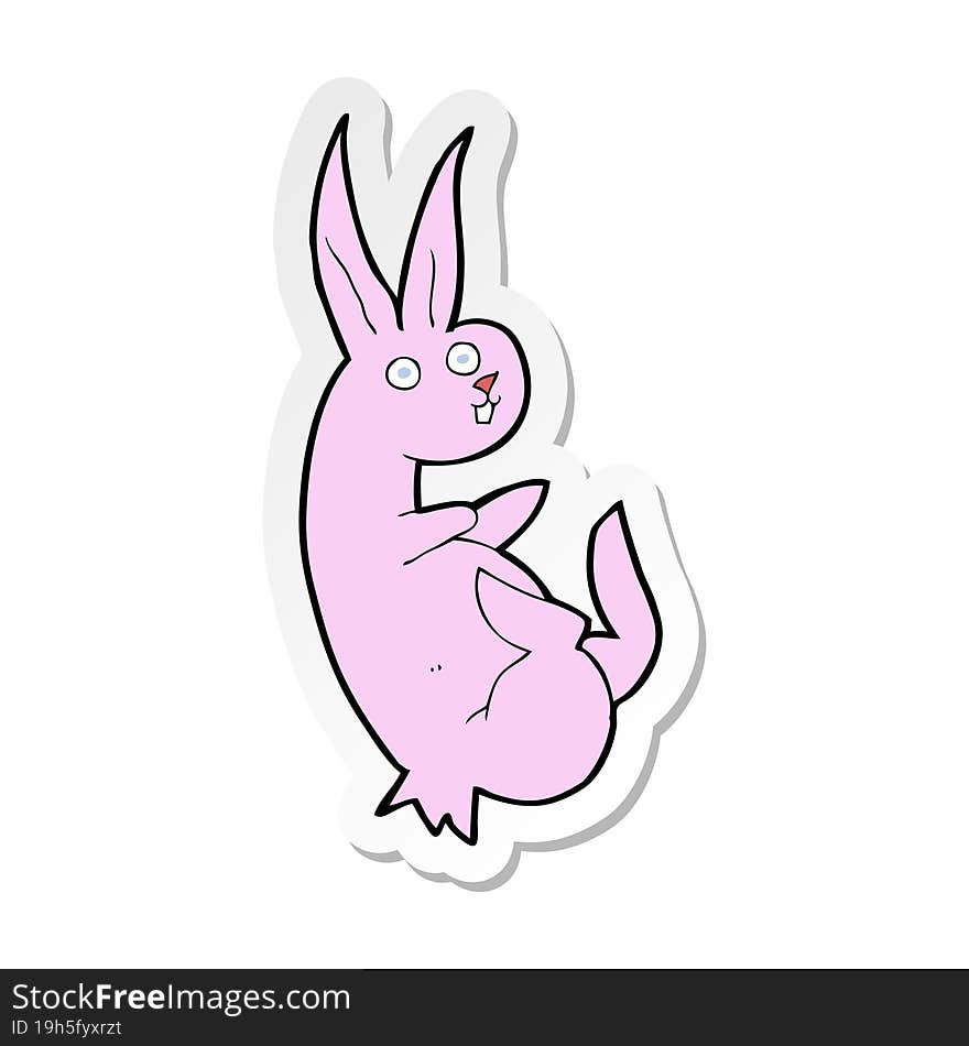 sticker of a cue cartoon rabbit