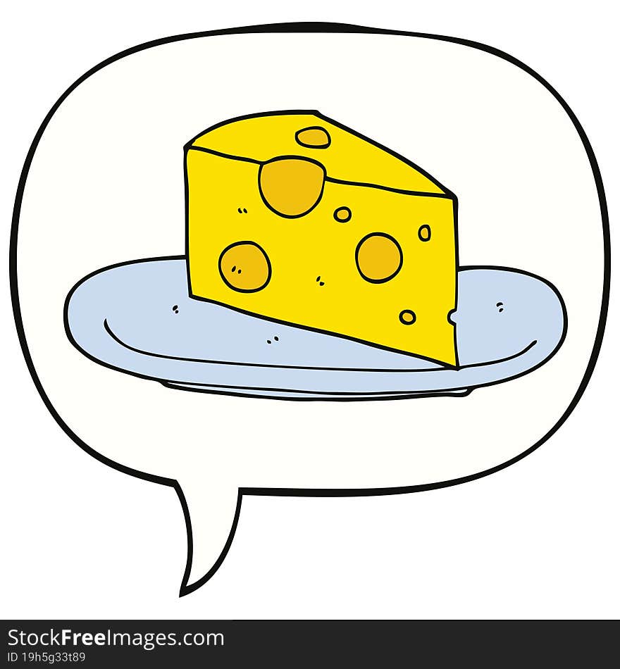 cartoon cheese and speech bubble