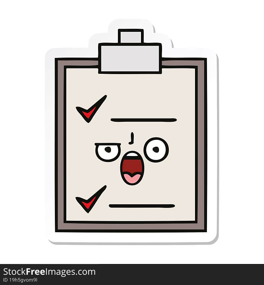 Sticker Of A Cute Cartoon Check List