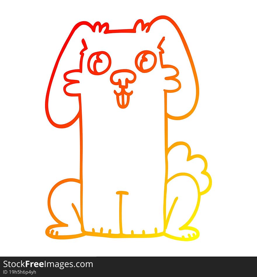 warm gradient line drawing cartoon cute bunny