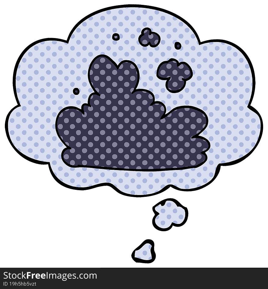 cartoon cloud and thought bubble in comic book style