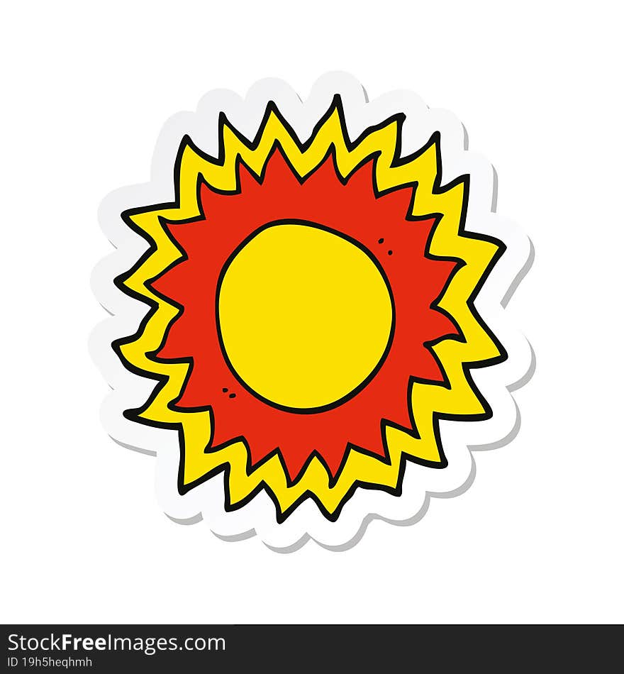 sticker of a cartoon sun