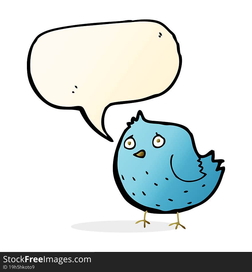 cartoon bird with speech bubble