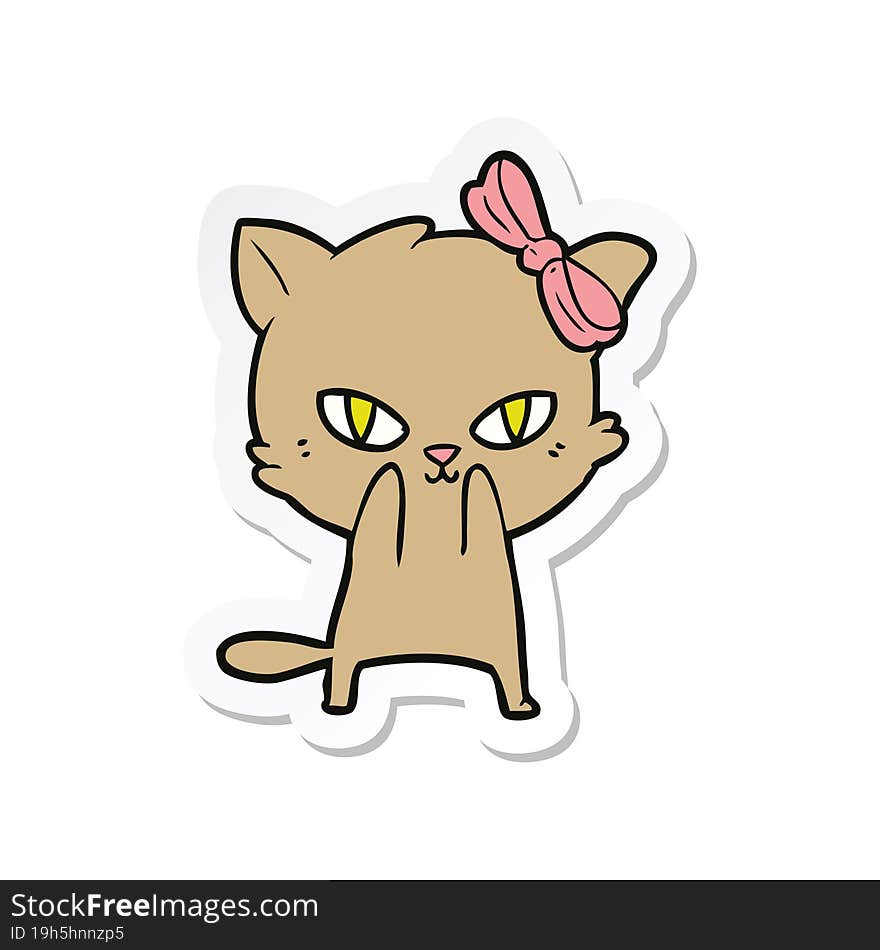 sticker of a cute cartoon cat