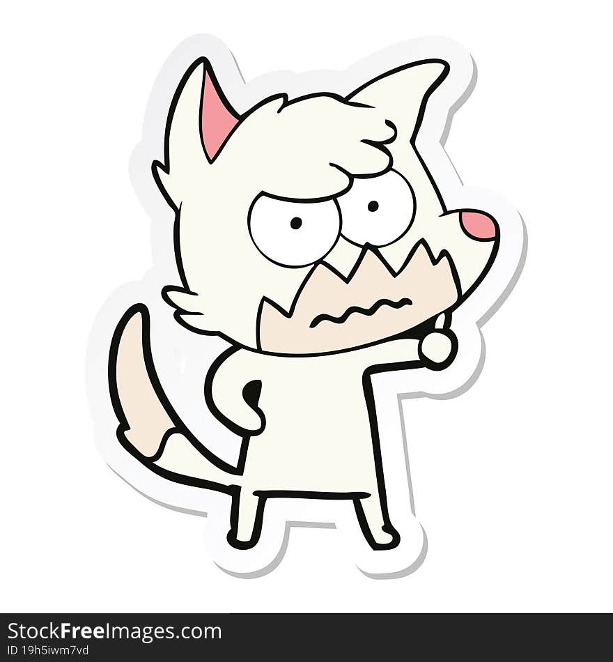 sticker of a cartoon annoyed fox