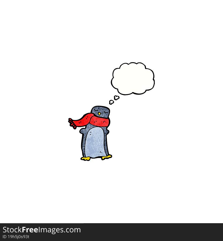 Cartoon Penguin With Scarf