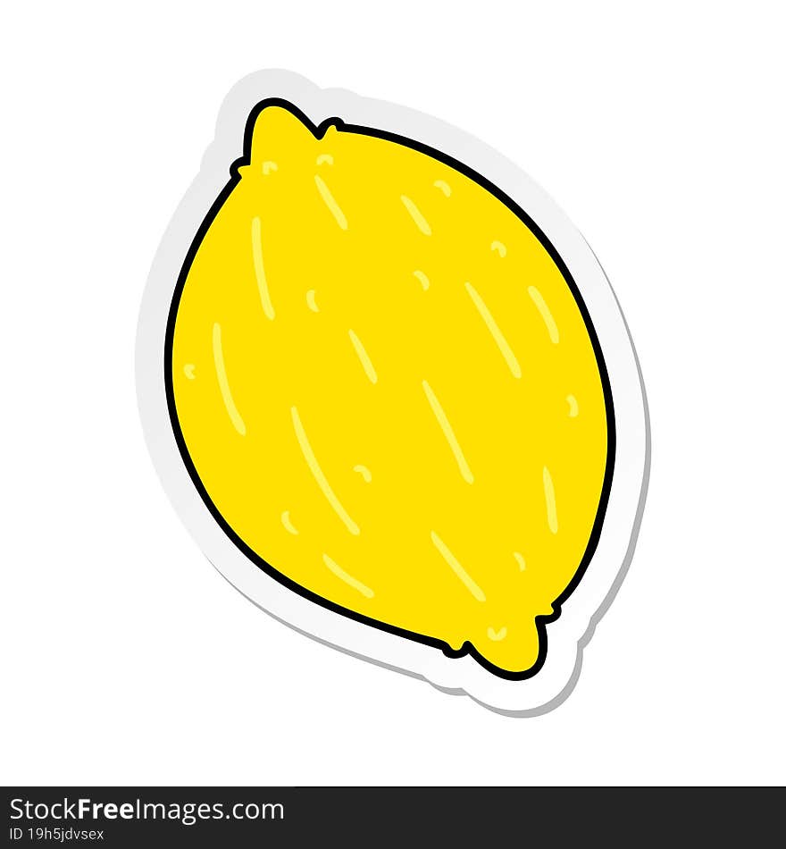 sticker cartoon of a lemon