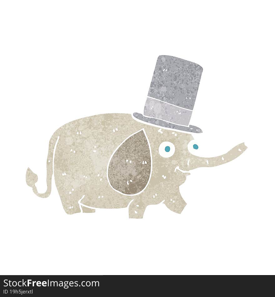 cartoon elephant wearing top hat