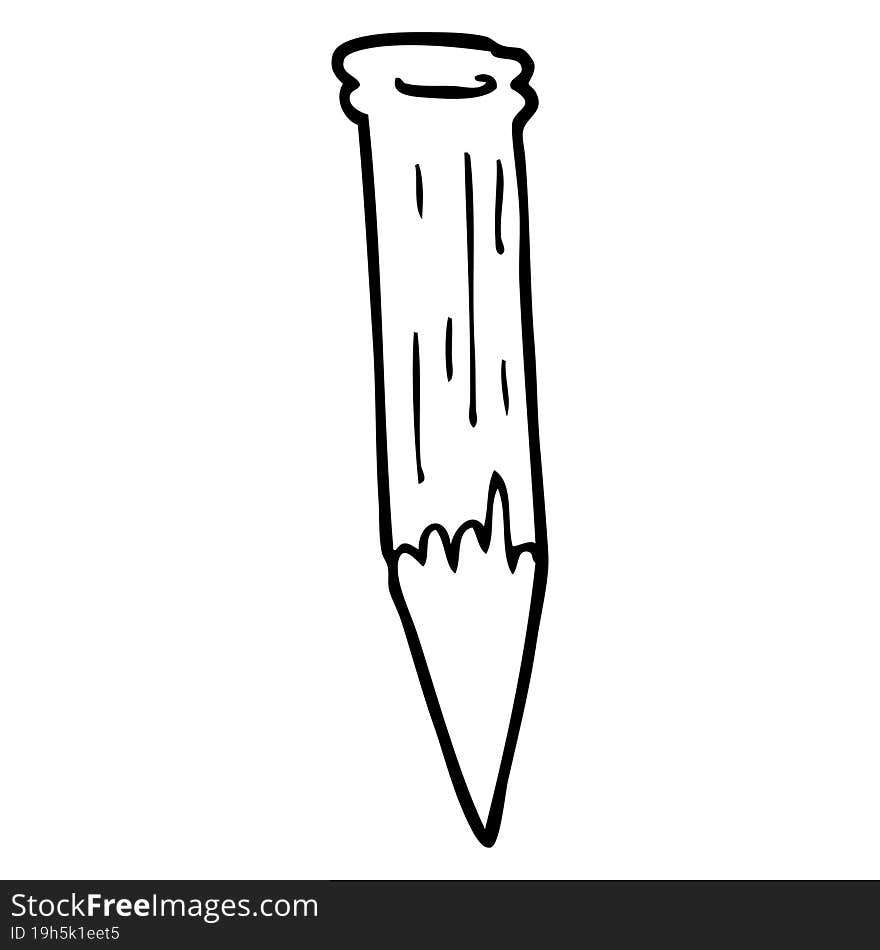 Line Drawing Cartoon Bloody Vampire Stake