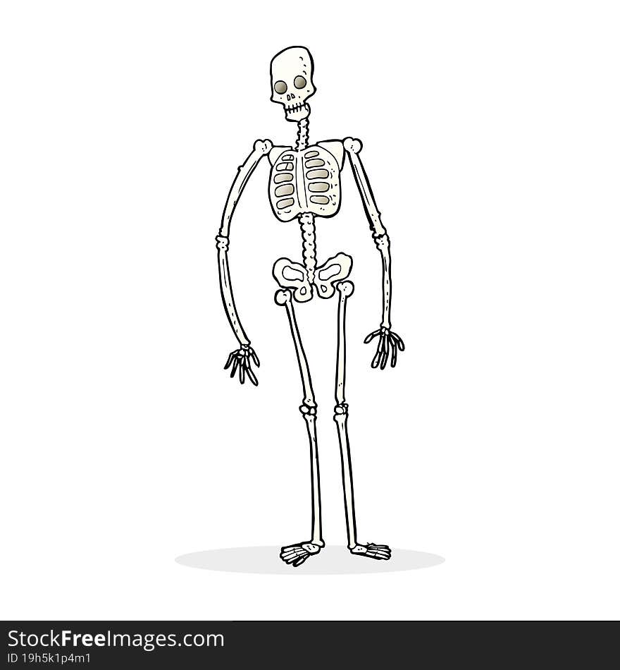 cartoon spooky skeleton