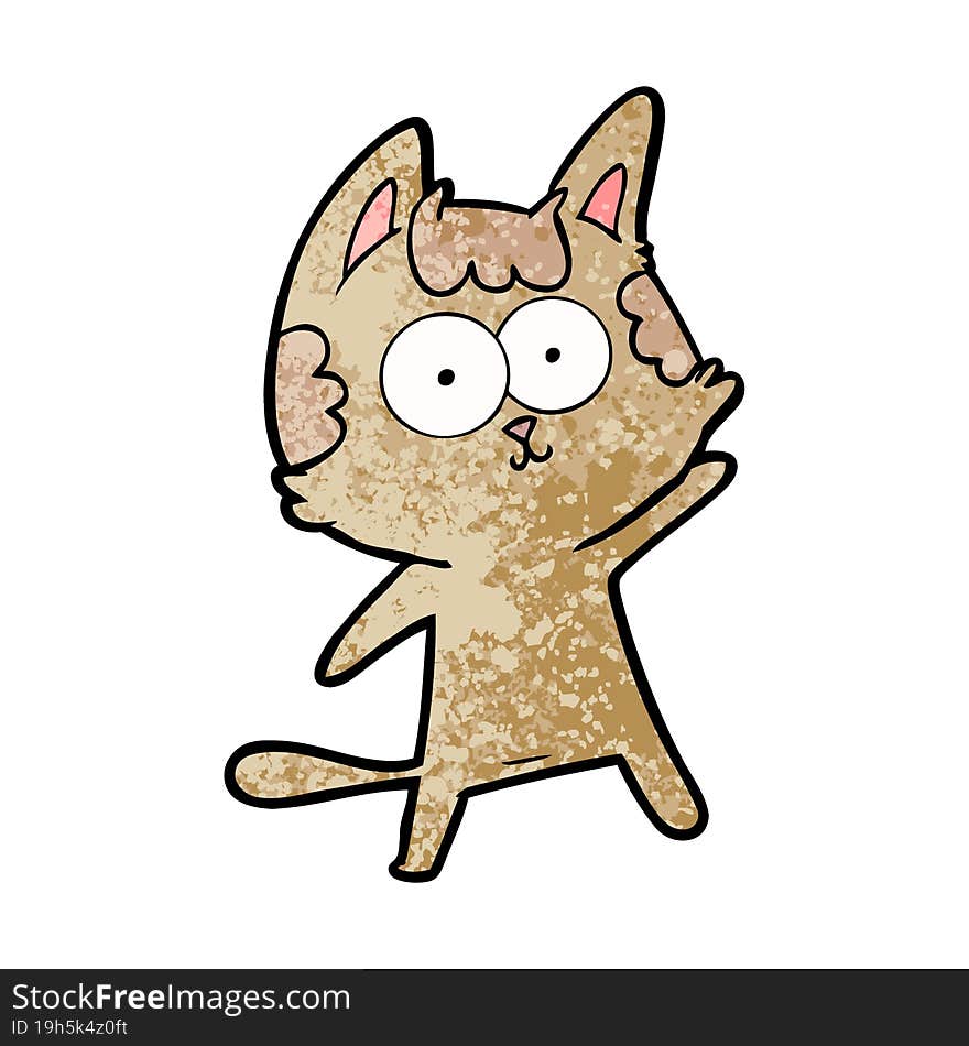 happy cartoon cat. happy cartoon cat