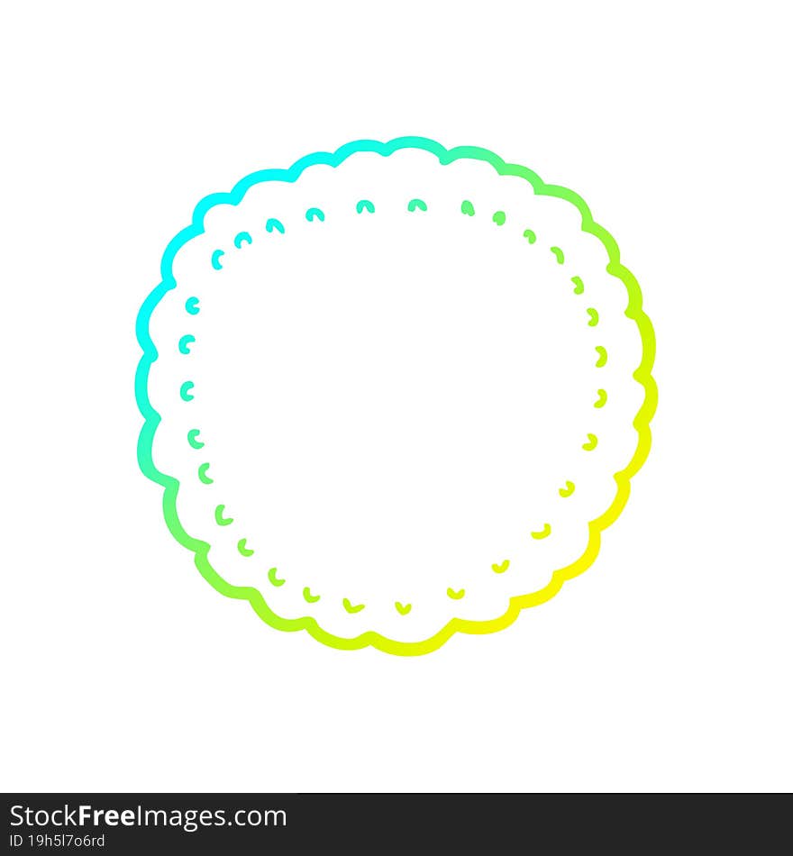 cold gradient line drawing cartoon biscuit