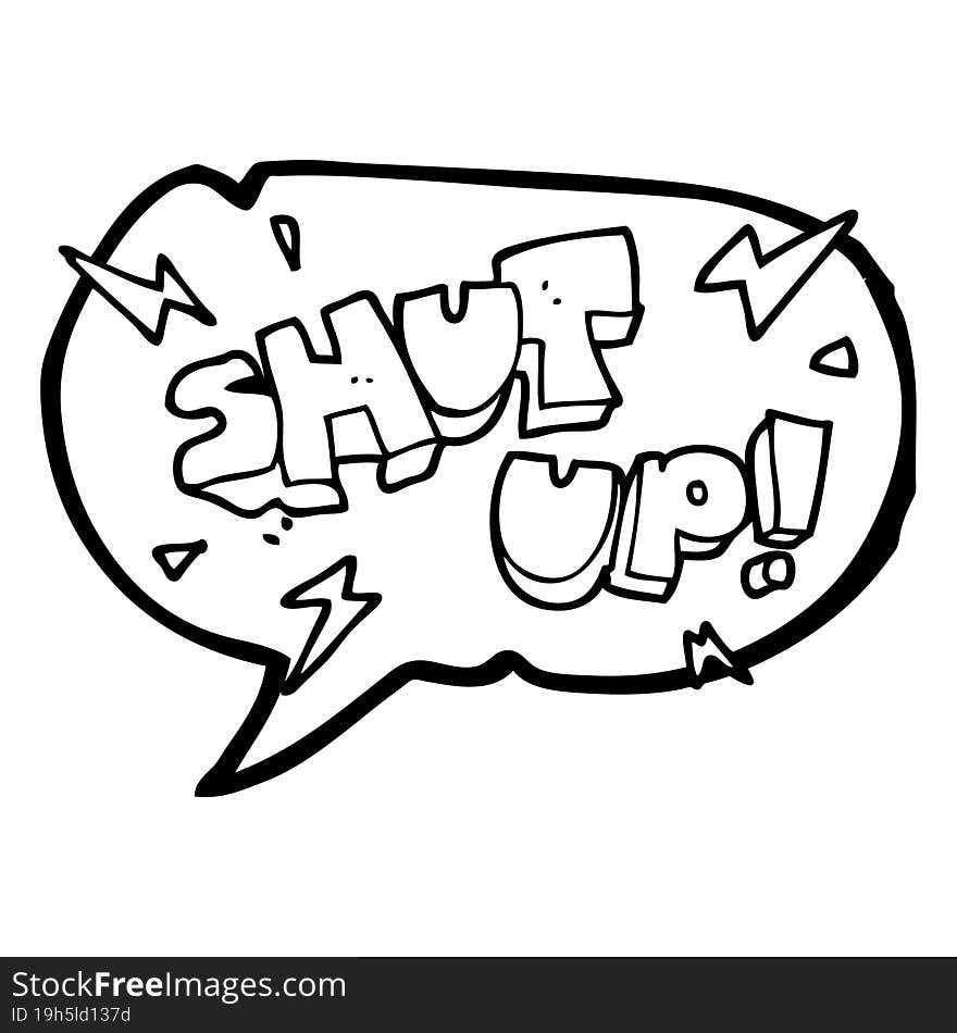 speech bubble cartoon shut up! symbol