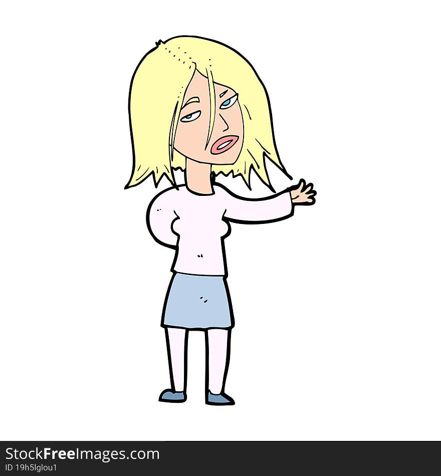 cartoon unhappy woman