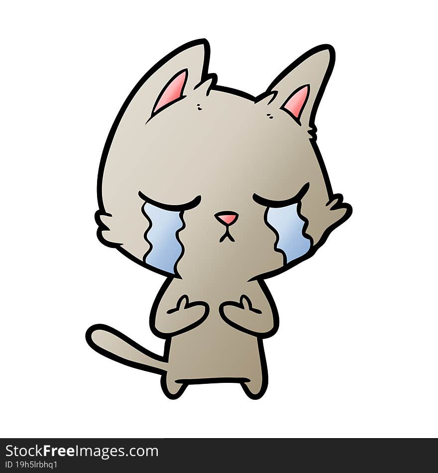 crying cartoon cat. crying cartoon cat