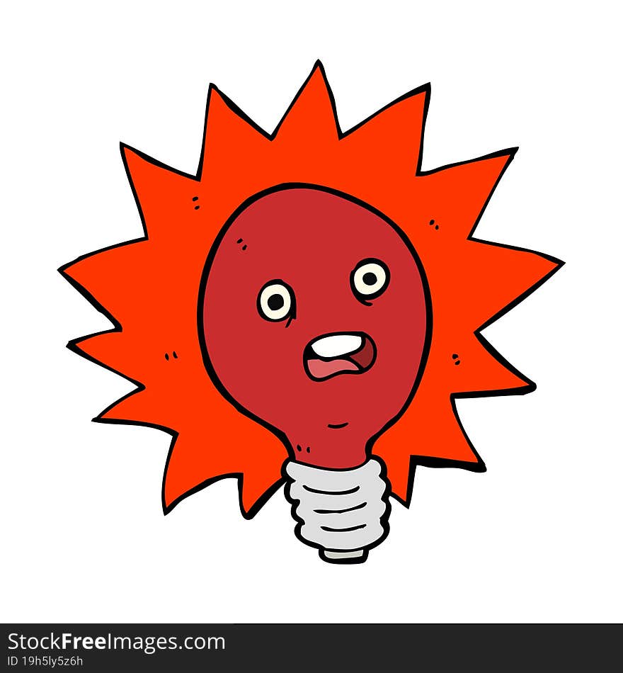 cartoon red lightbulb