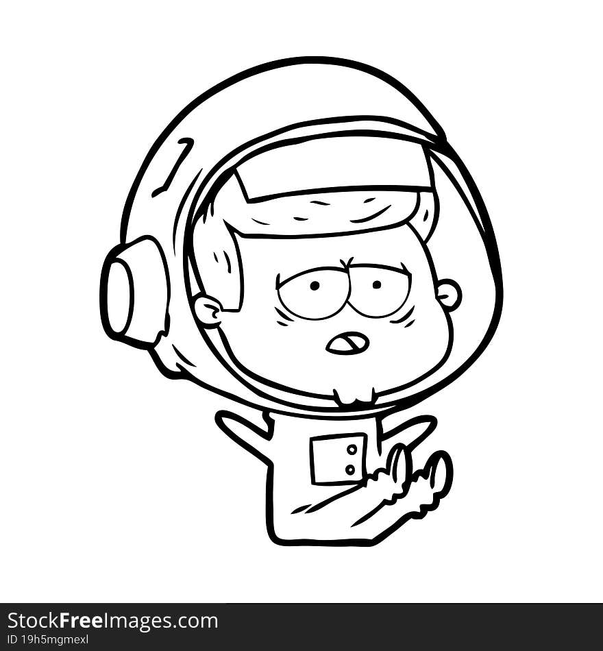 cartoon tired astronaut. cartoon tired astronaut