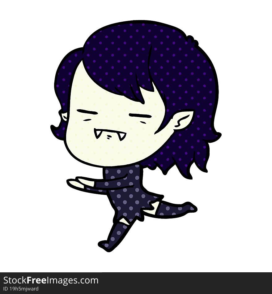 cartoon undead vampire girl running. cartoon undead vampire girl running