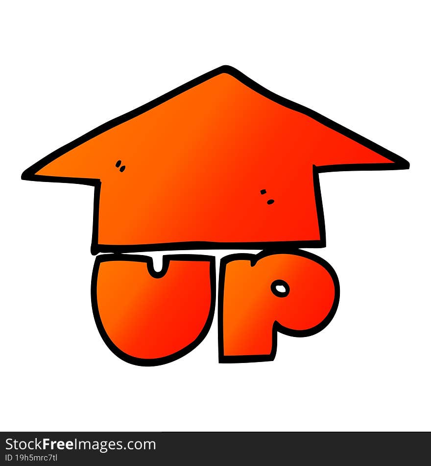 vector gradient illustration cartoon up arrow