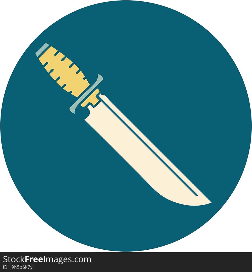 tattoo style icon of knife